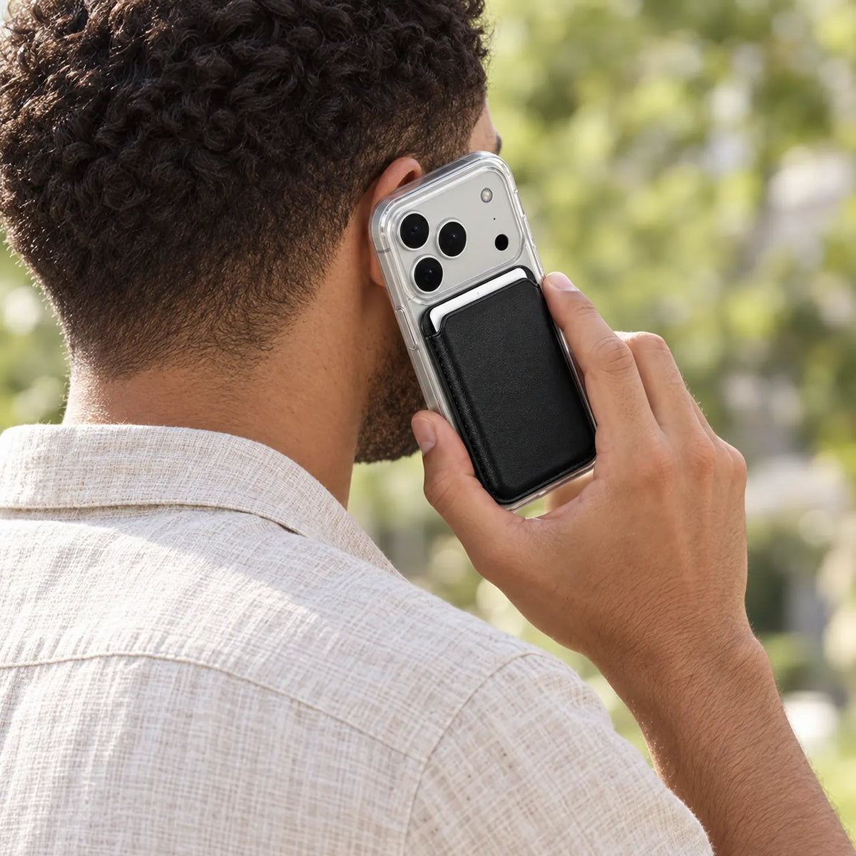 Foldable Magnetic Stand Card Wallet Black