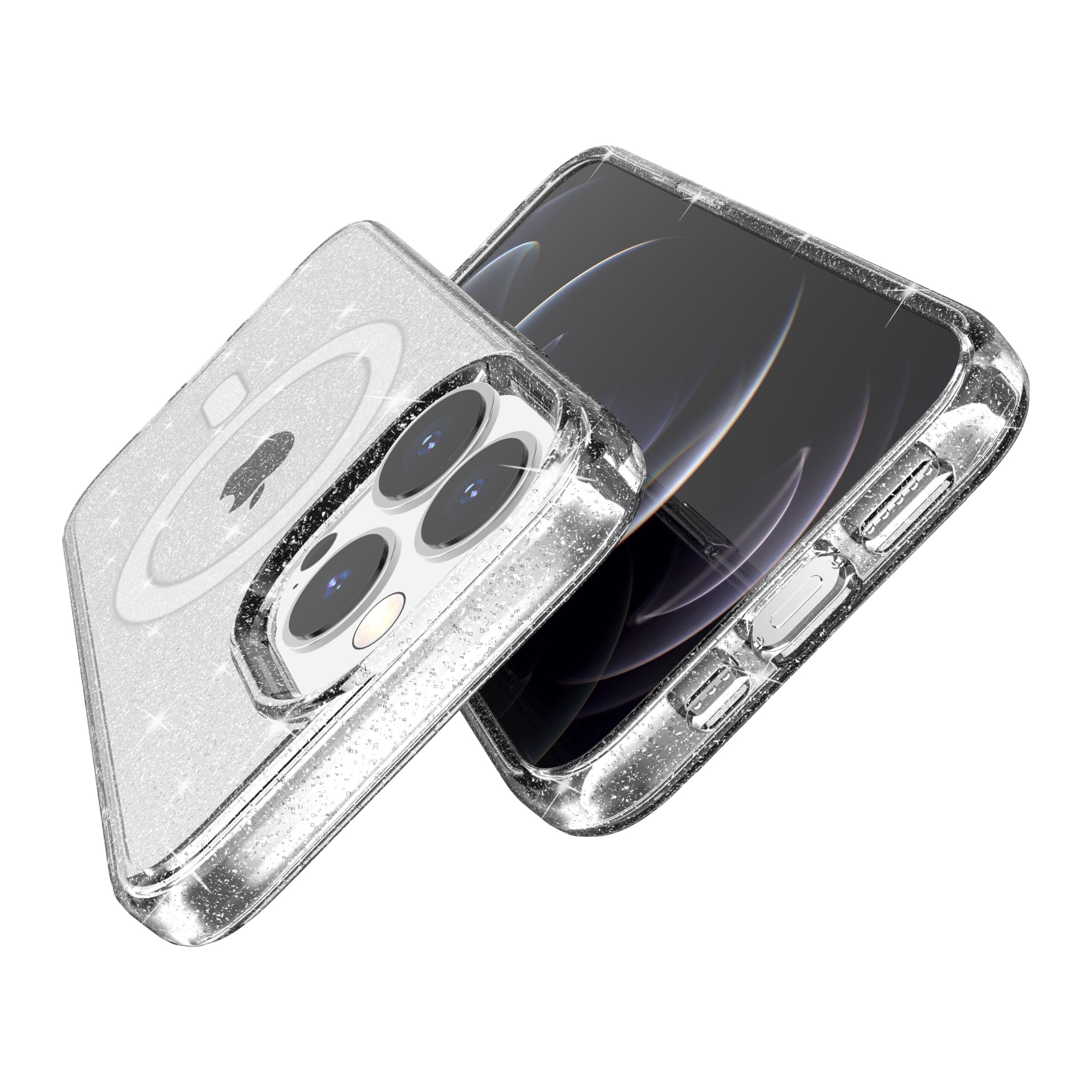 Nebula Clear Back Tough Case with MagSafe for iPhone – Crystal Sparkling