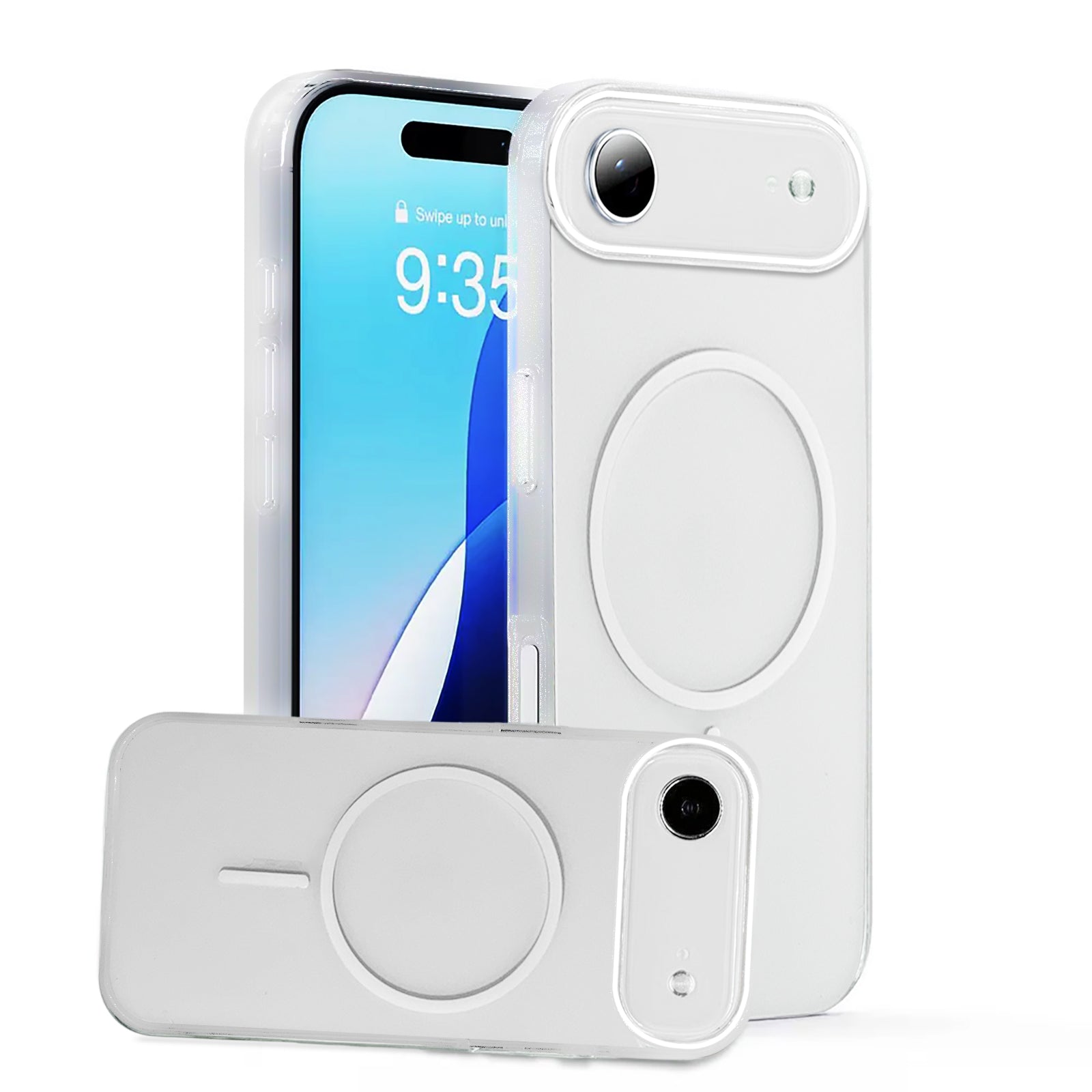 iPhone 17 Pro Transparent Magnetic Matte Protective case-Clear White