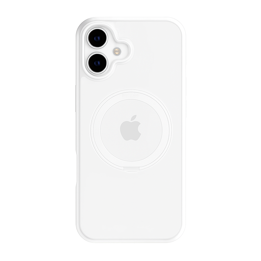 360 Degree Rotatable Ring Kickstand Case White - iPhone 17