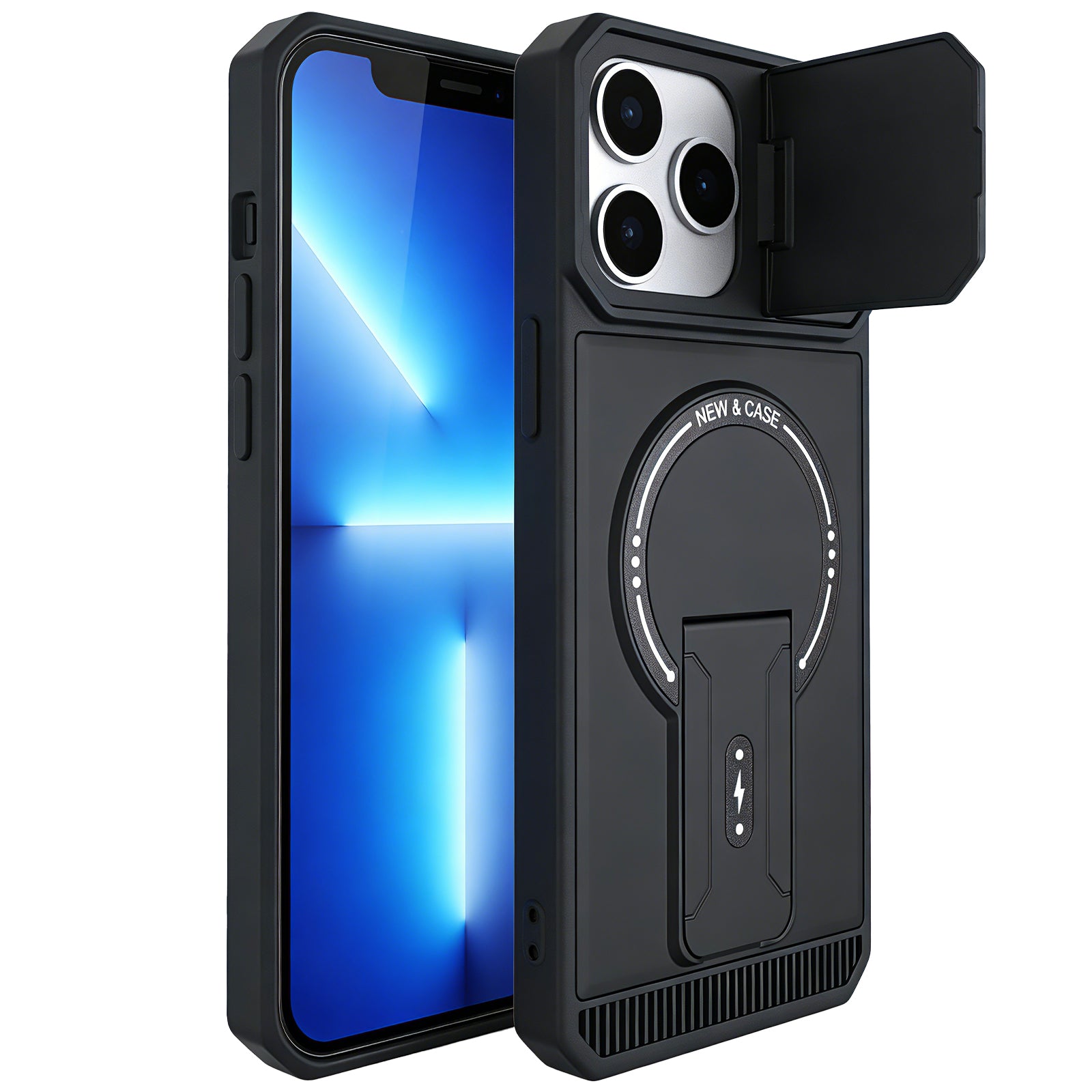 iPhone 17 Pro/Pro Max Camera Lens Protector MagSafe Stand Case Black