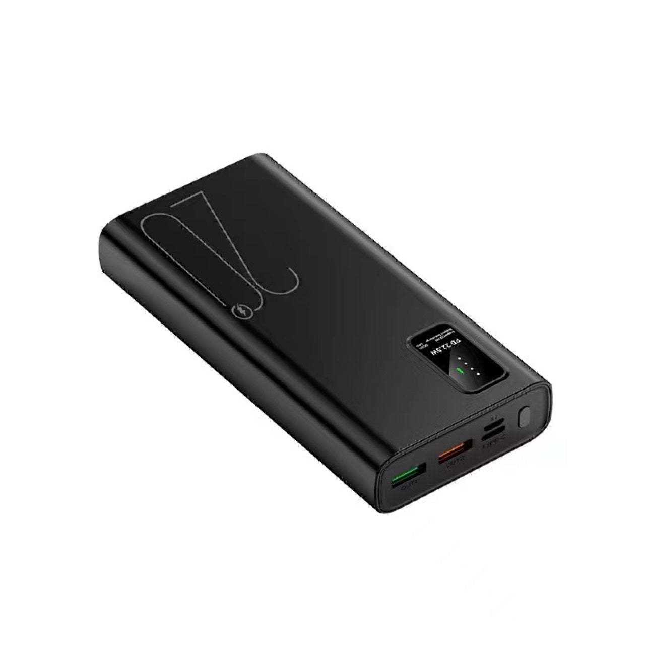 Quick Charge Digital Display 20,000mAh Powerbank Black