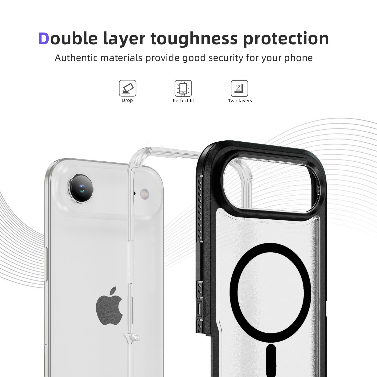 iPhone 17 Air Eclipse Shield MagSafe Case - Black Clear