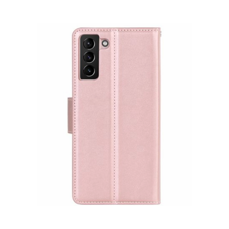 Hanman Flip Wallet Case for Samsung Galaxy S21/S22/S23 Series - Rose Gold