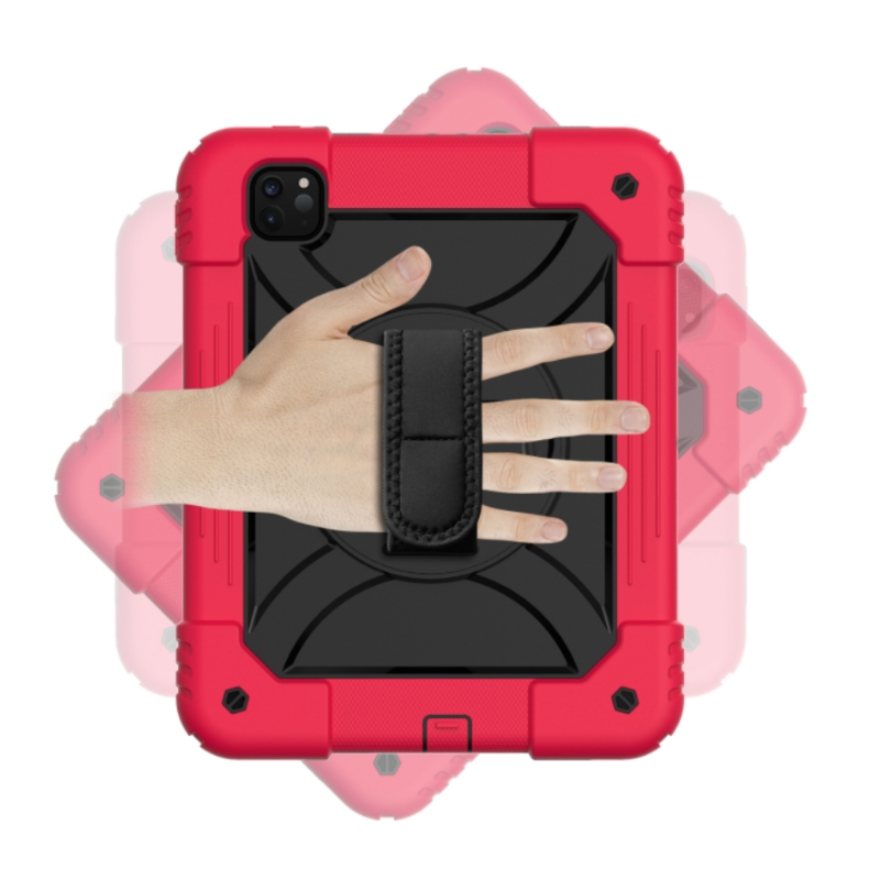 iPad Pro 11 (Air 4/5)/ Air 11 inch (2024/2025) Shockproof Case with Holder Shoulder Strap Black