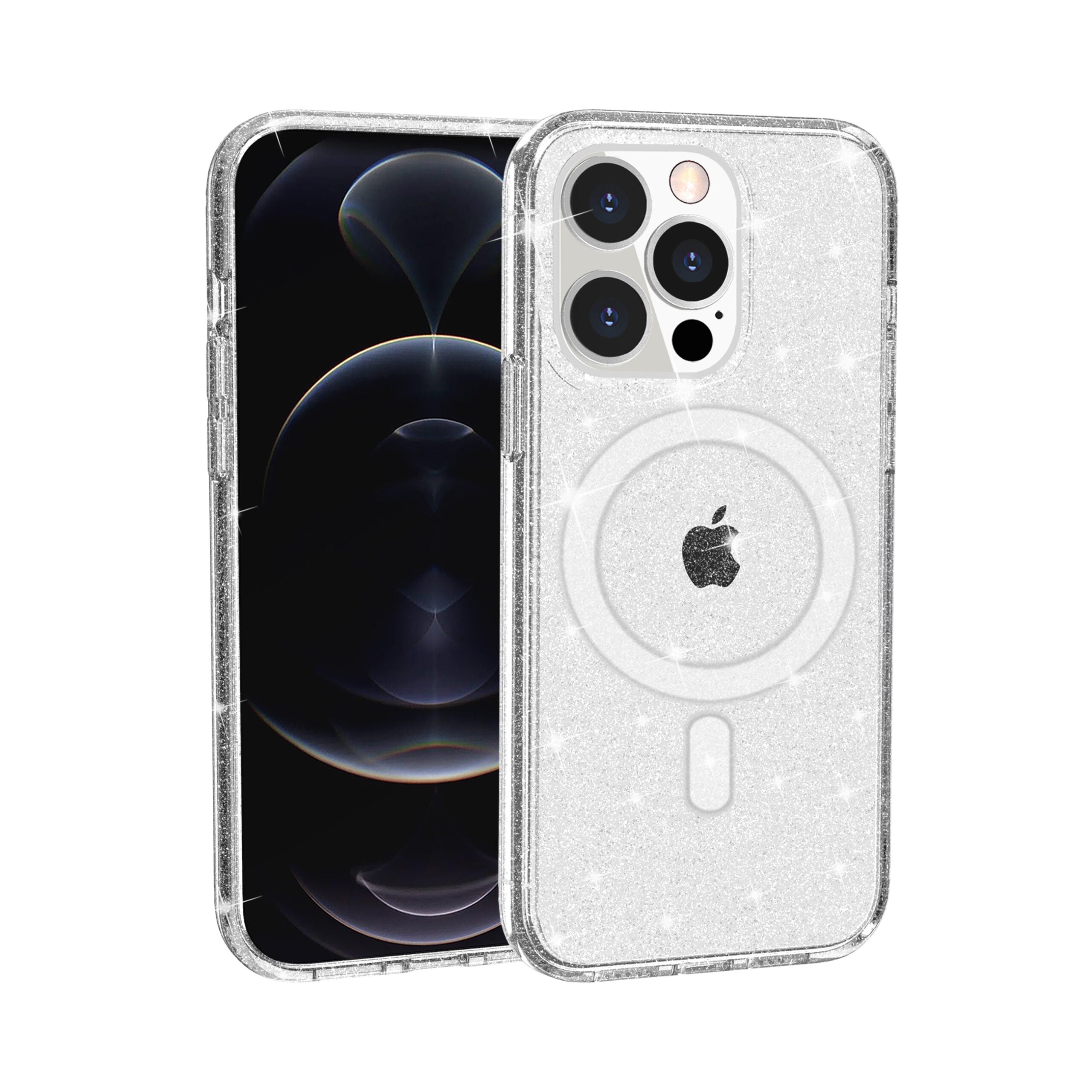 Nebula Clear Back Tough Case with MagSafe for iPhone – Crystal Sparkling