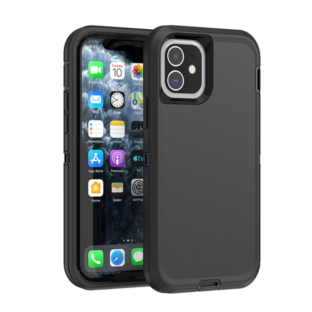 Triple Layered Guard Series iPhone Case – Ultra Protective, Shockproof, Scratch-Resistant Phone Cover (Black)