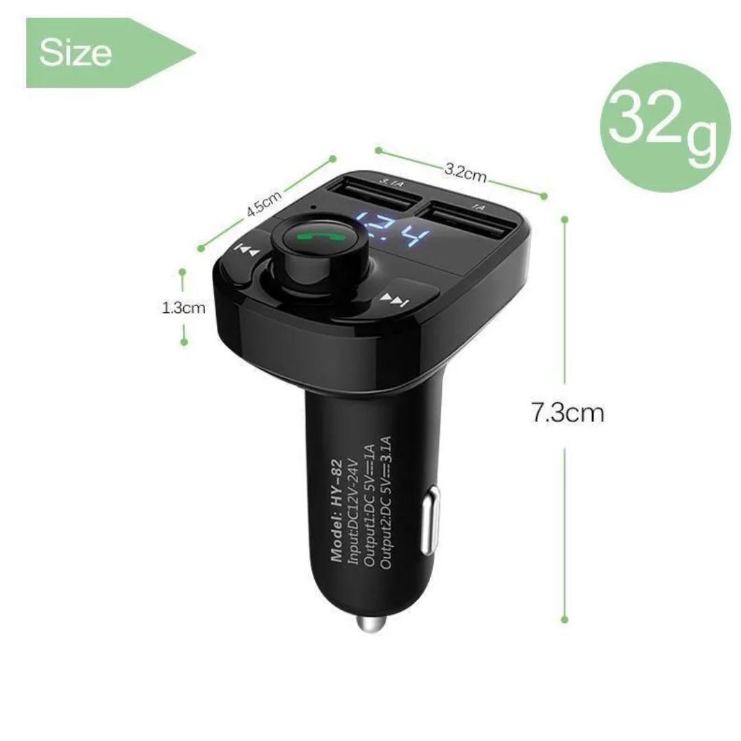 X8 Bluetooth Dual USB Car Charger Black
