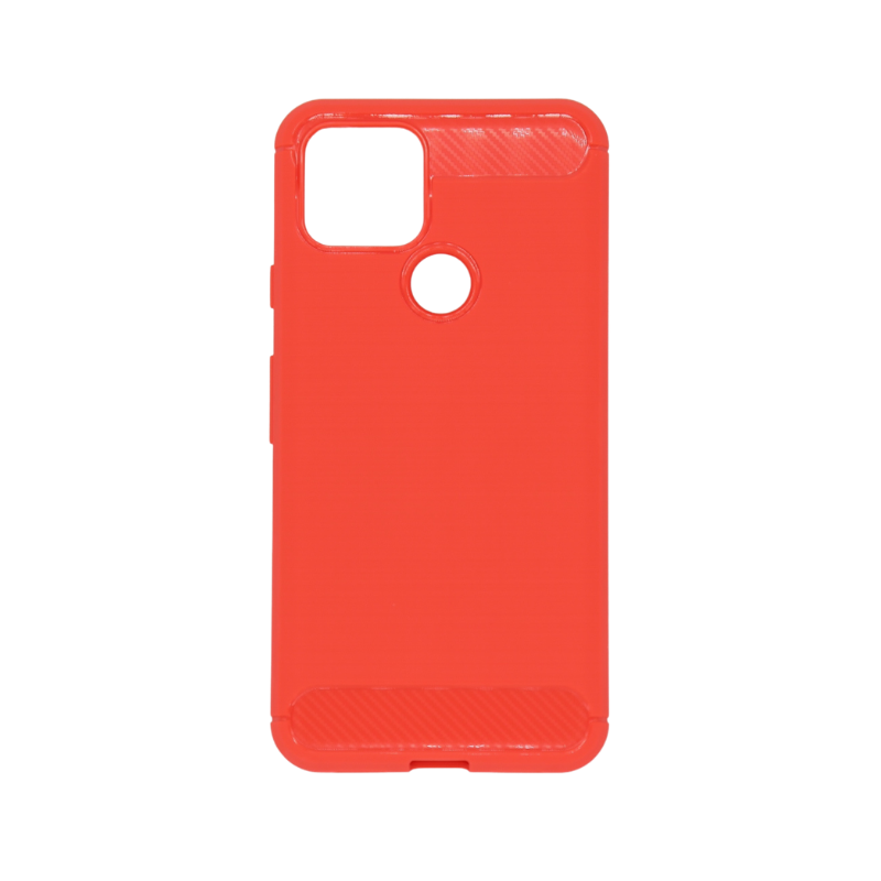 Google Pixel 5 Slim Carbon Fibre Shockproof Rugged Case Cover Red