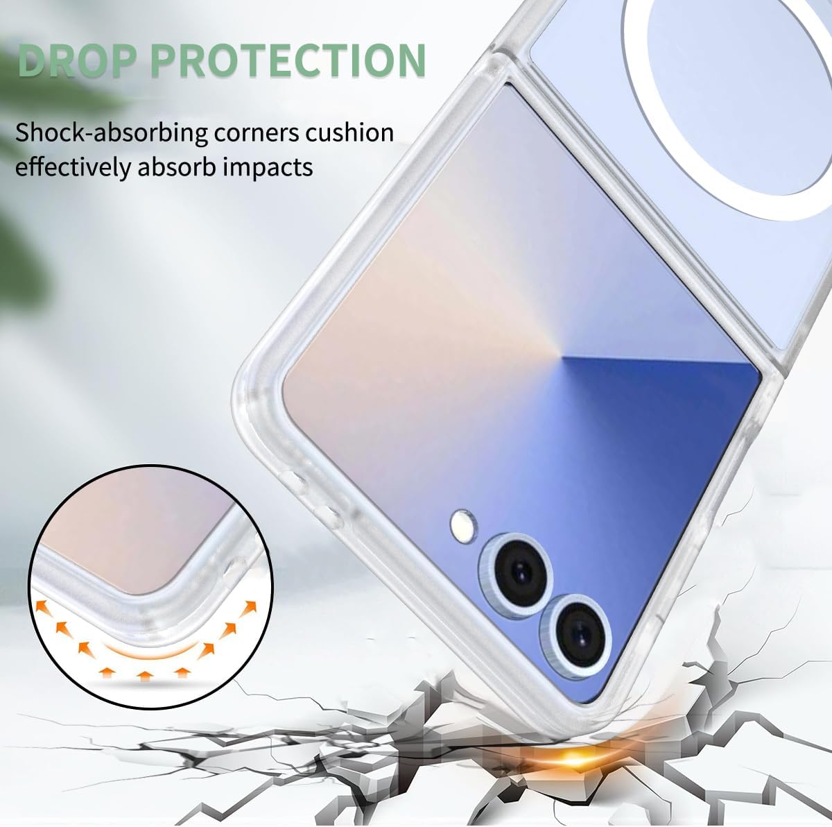 Samsung Galaxy Z Flip 7 Magnetic Back Cover Case Clear