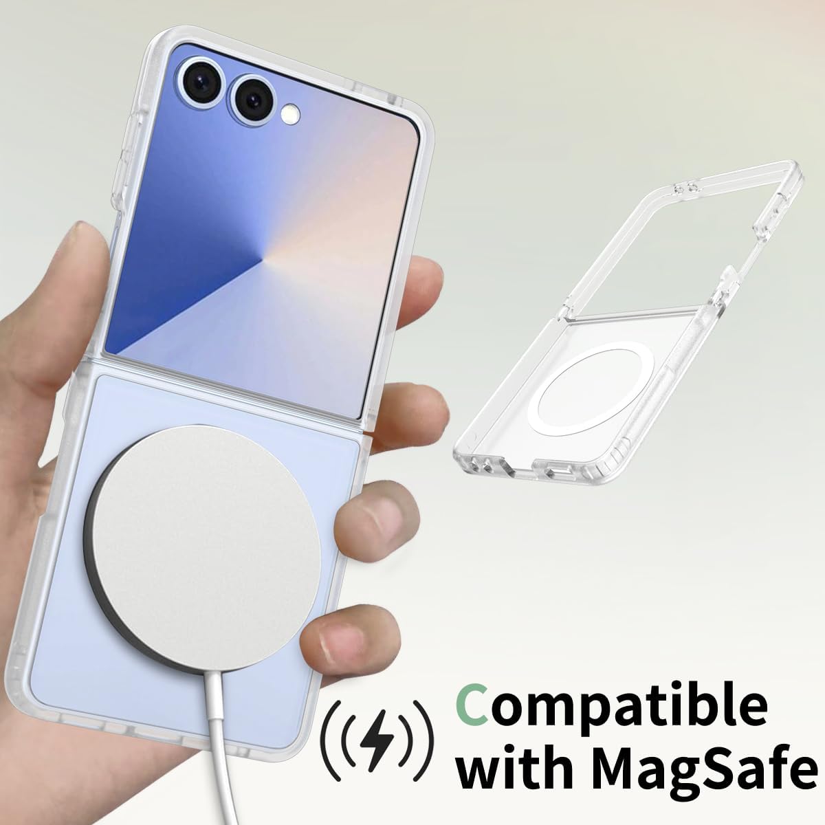 Samsung Galaxy Z Flip 7 Magnetic Back Cover Case Clear