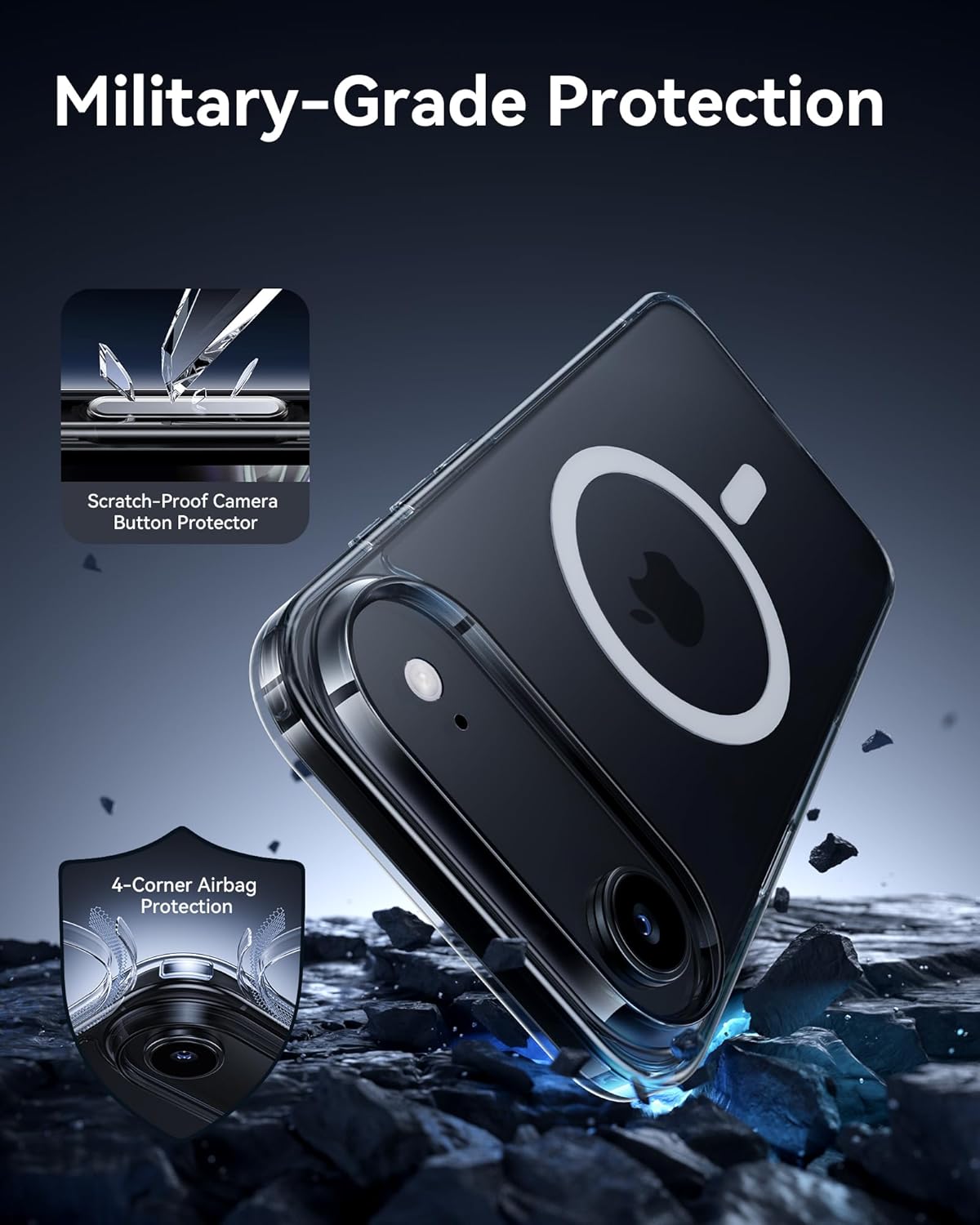 iPhone 17 series Magnetic Back Cover Case Clear