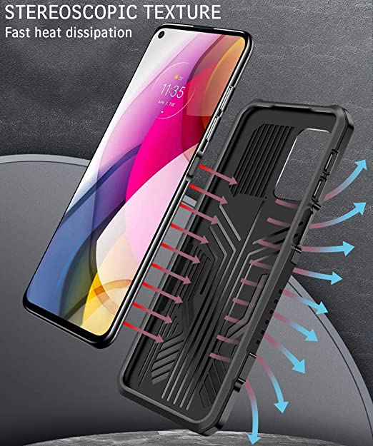 OPPO A96 Kickstand Rugged Case Black