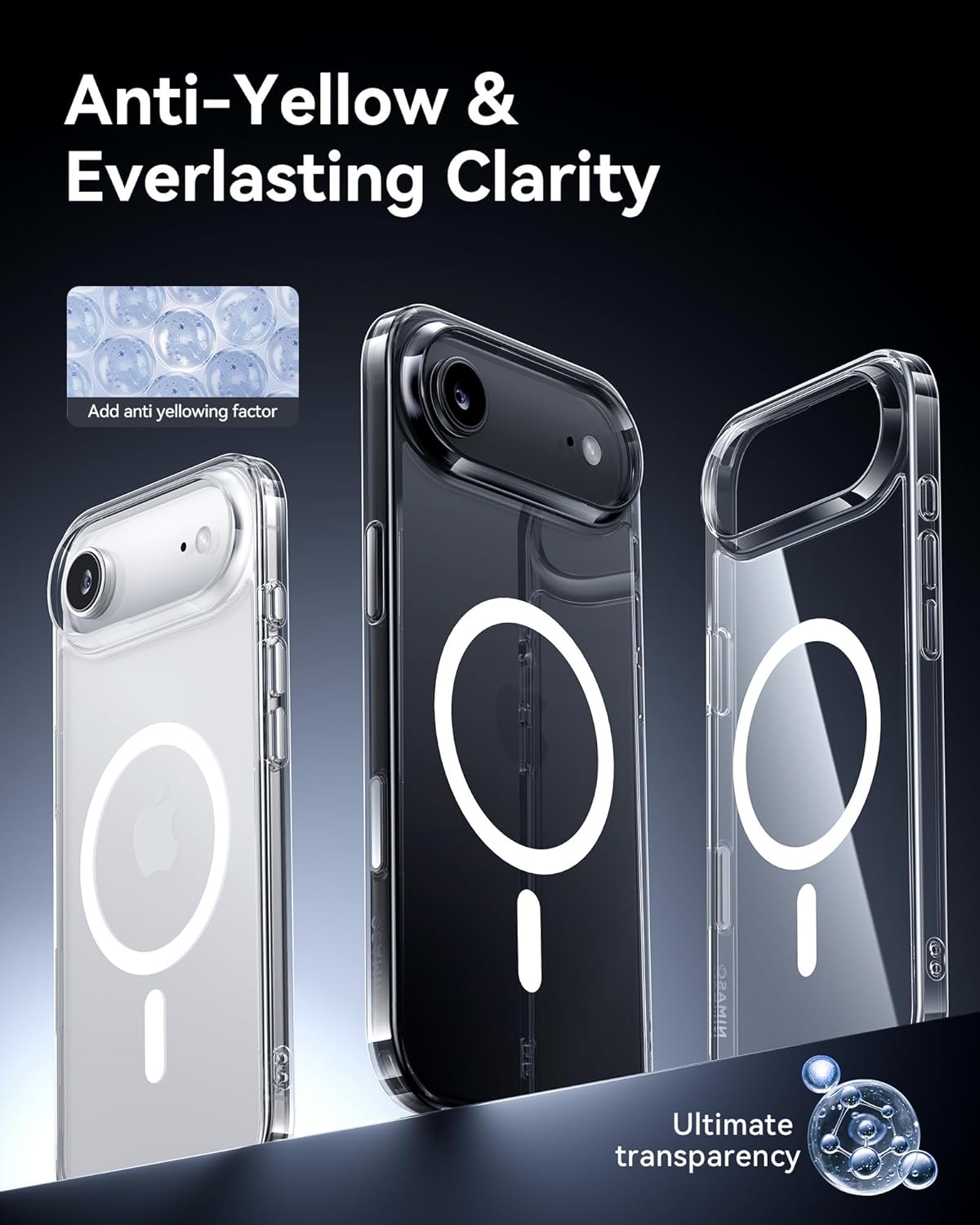 iPhone 17 series Magnetic Back Cover Case Clear