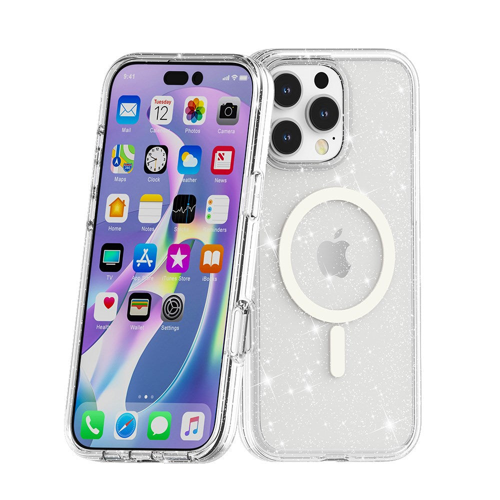 Nebula Clear Back Tough Case with MagSafe for iPhone – Crystal Sparkling