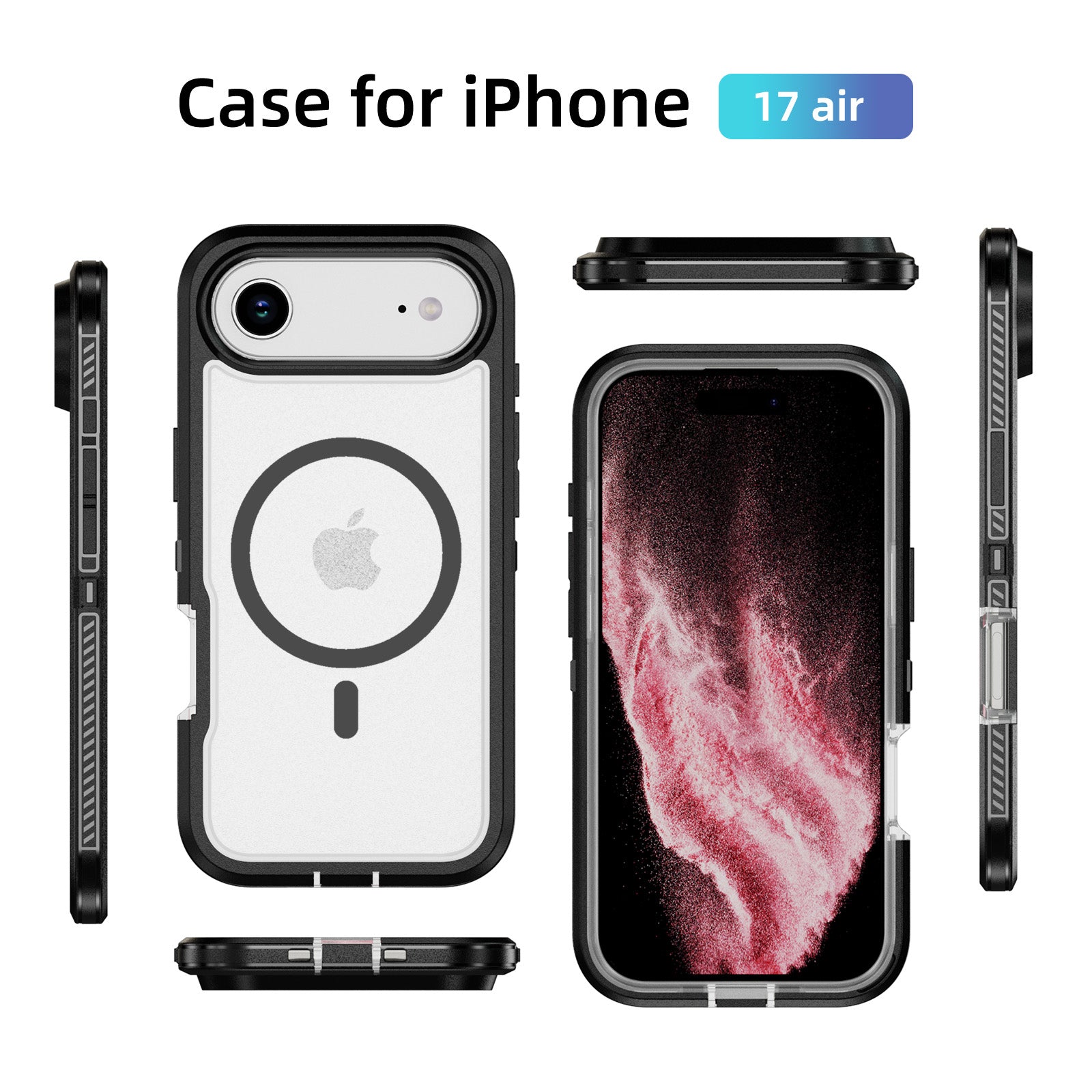 iPhone 17 Air Eclipse Shield MagSafe Case - Black Clear