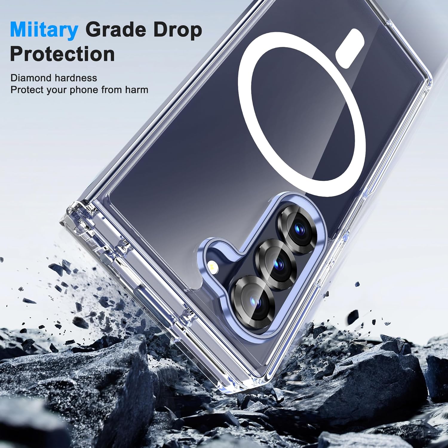 Samsung Galaxy Z Fold 7 Magnetic Back Cover Case Clear