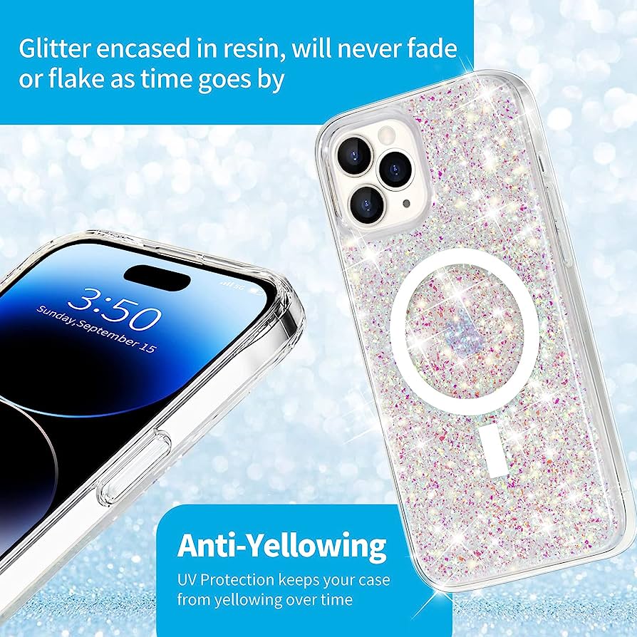 Nebula Magic Glitter iPhone MagSafe Case - Purple Silver