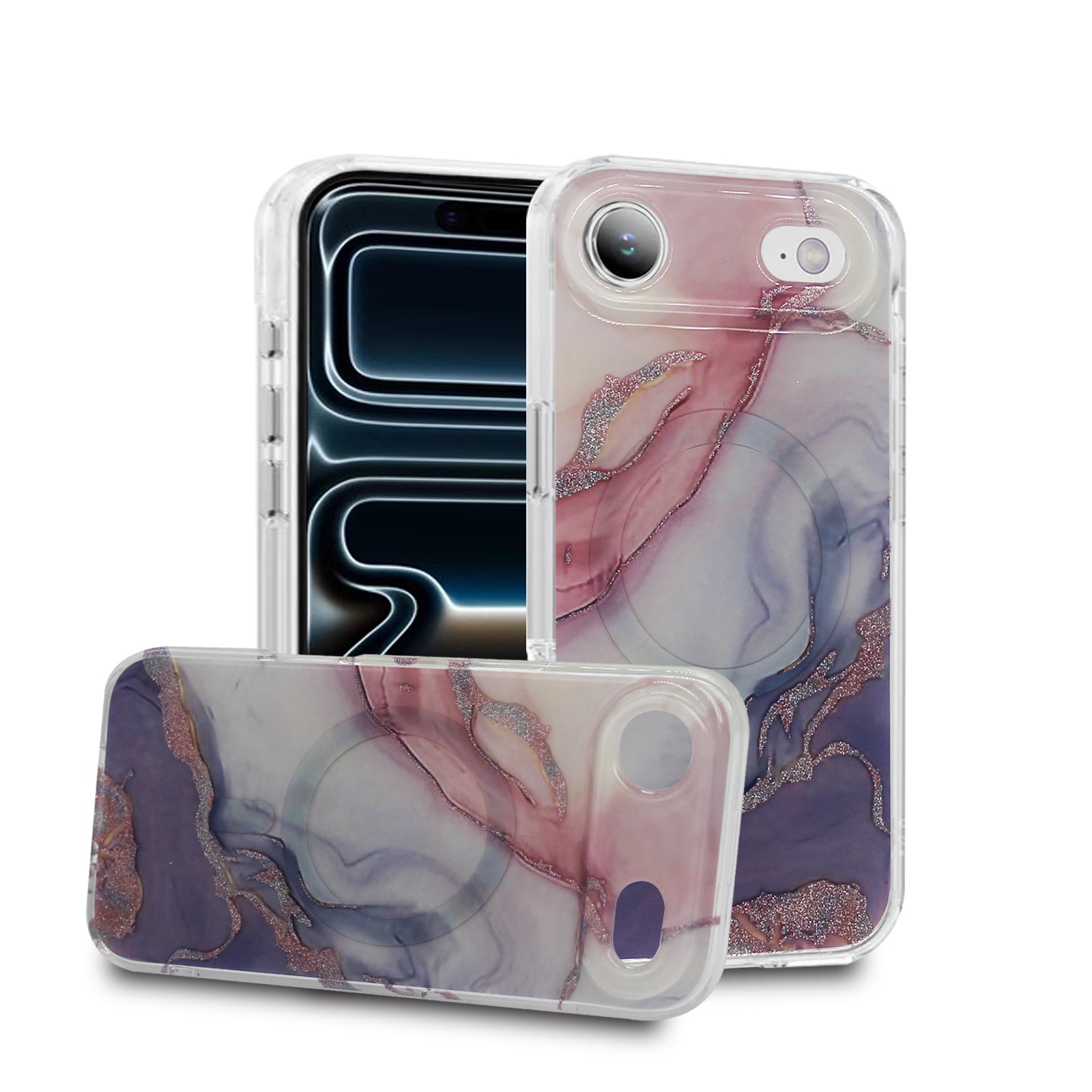 iPhone Magsafe Pattern Rose Marble Case - iPhone 17 Series