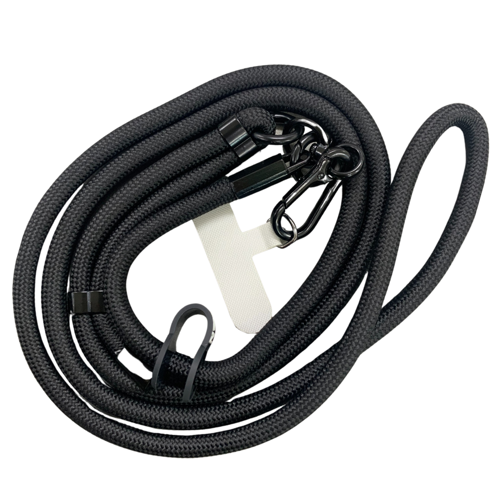 Adjustable Sturdy Rope Crossbody Phone Lanyard Black