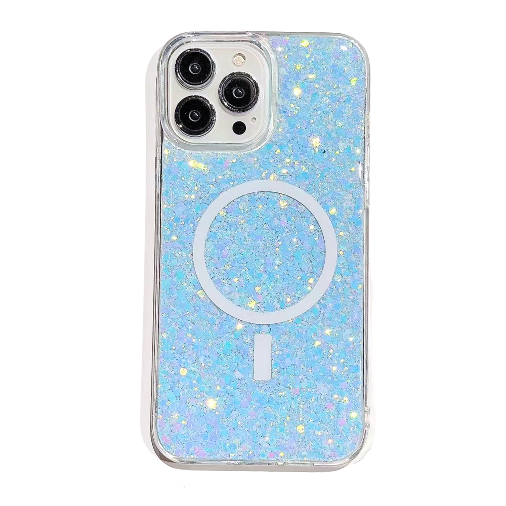 Nebula Magic Glitter iPhone MagSafe Case – Blue