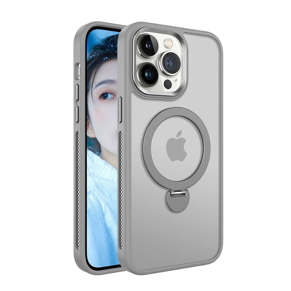 360° Rotatable Invisible Stand Case for iPhone – Grey