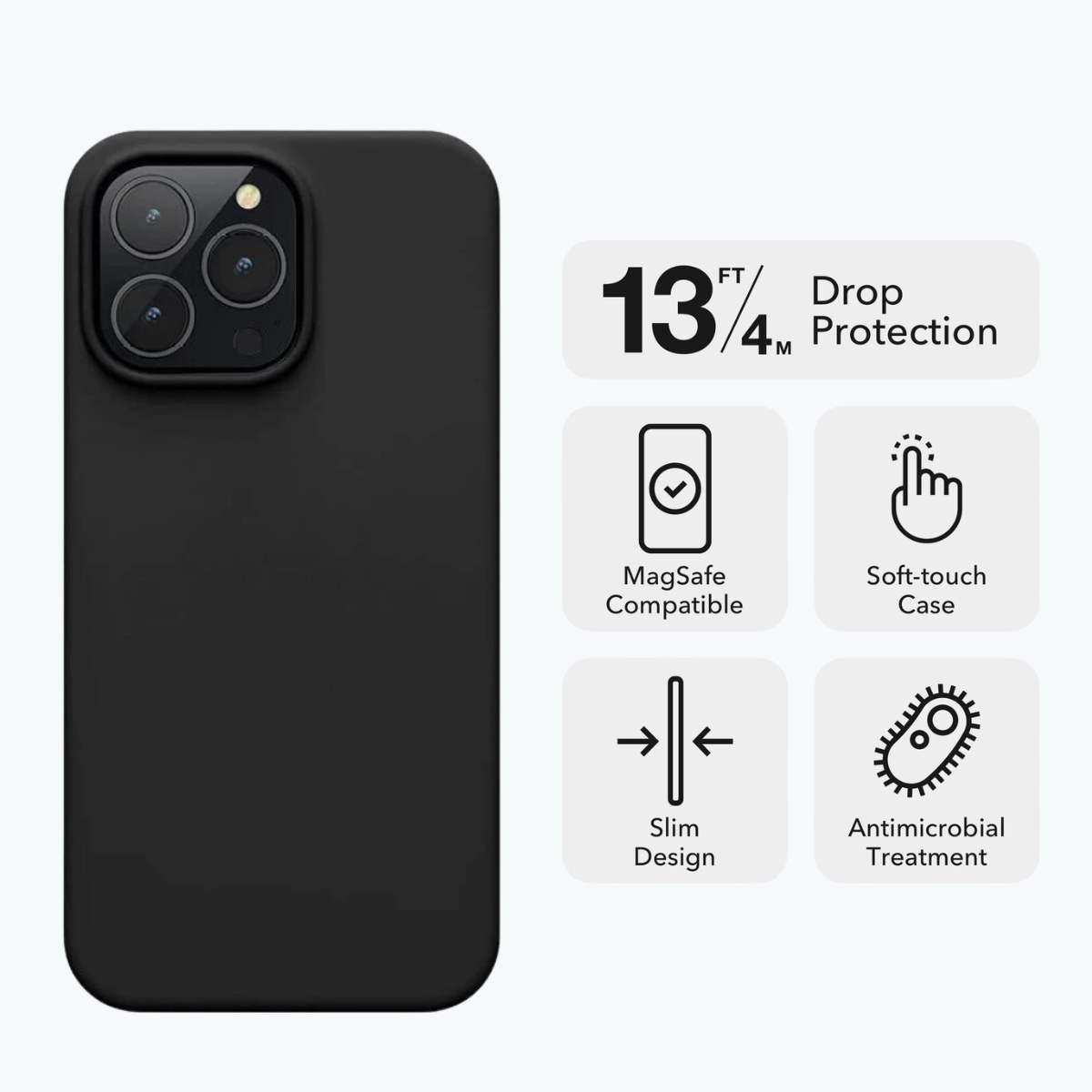 Silicone Rubber Case for iPhone (Black)