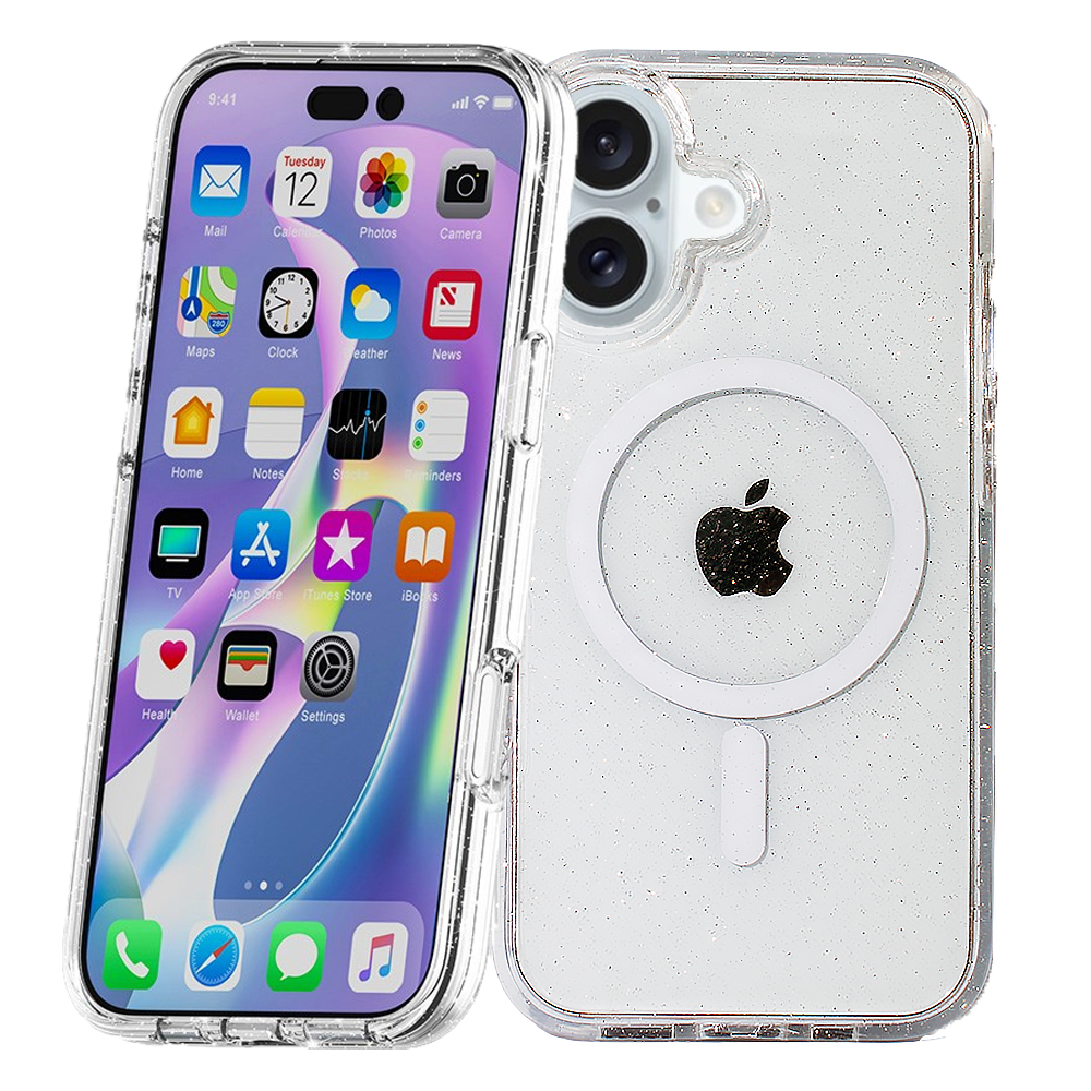Nebula Clear Back Tough Case with MagSafe for iPhone – Crystal Sparkling