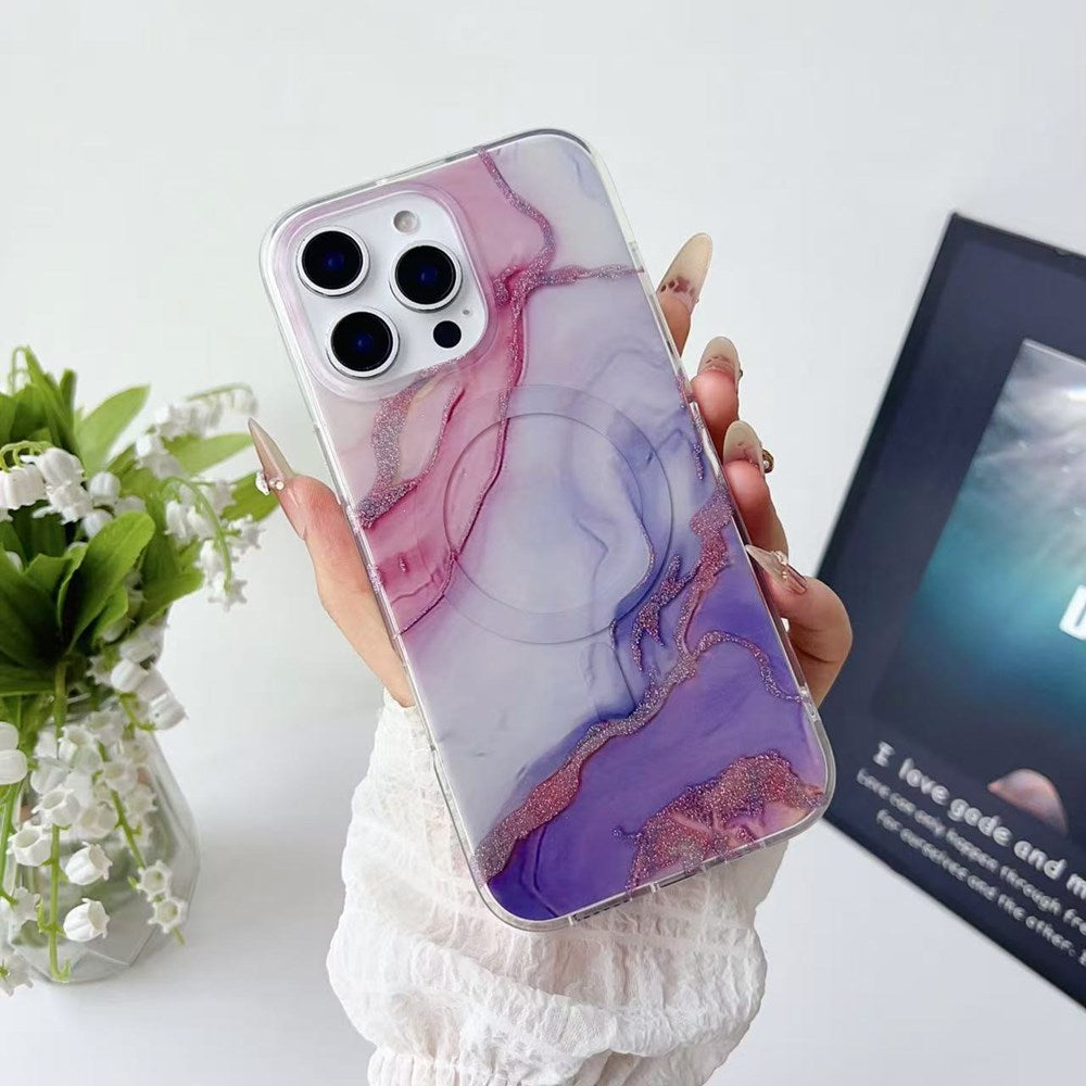 iPhone Magsafe Pattern Rose Marble Case - iPhone 17 Series