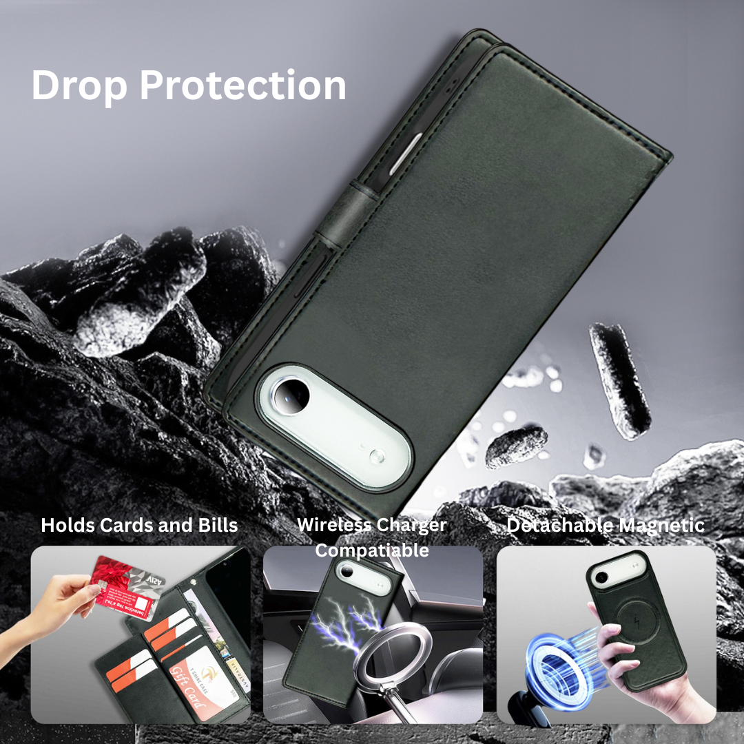 Nebula iPhone 17 Air Magnetic Detachable Leather Wallet Case Black