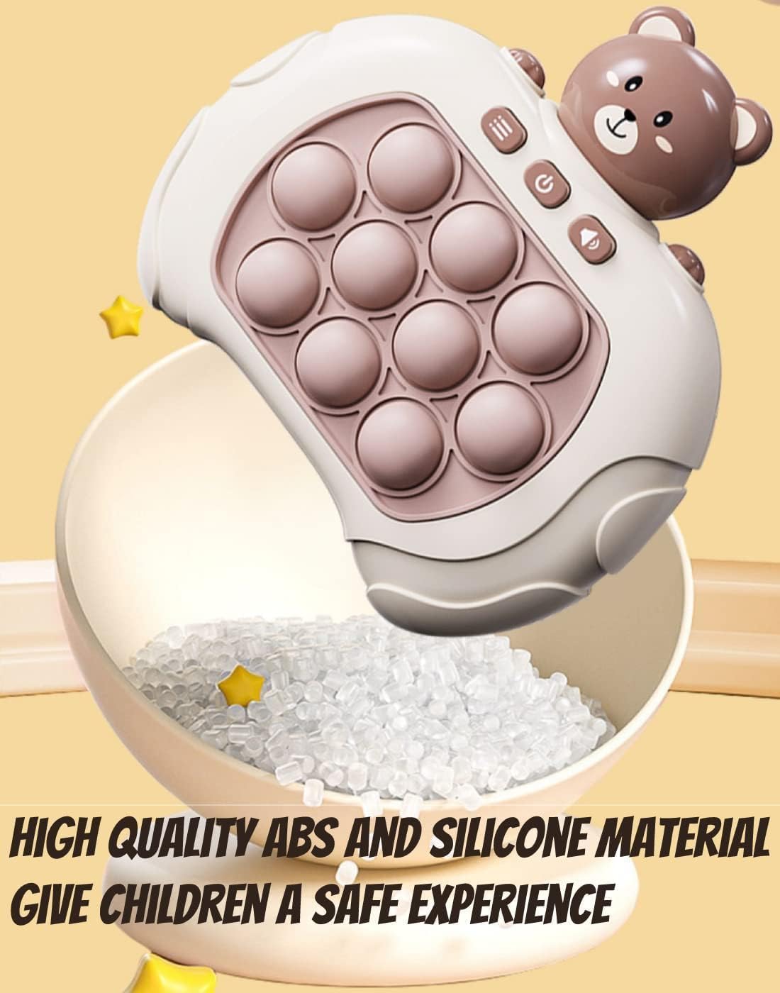 Handheld Console Fast Push Bubble Game - Fun Bear and Astronaut Designs
