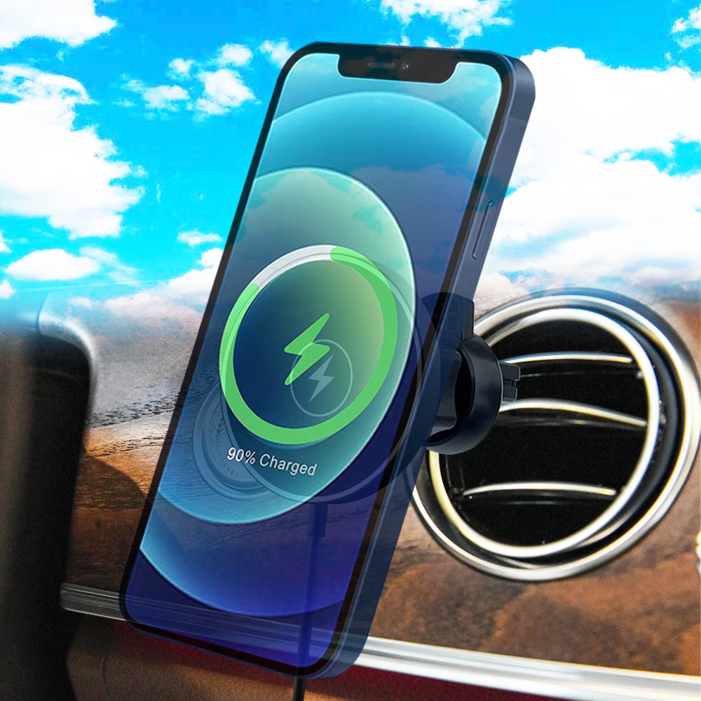 Magnetic Wireless Car Charger Cable Attached