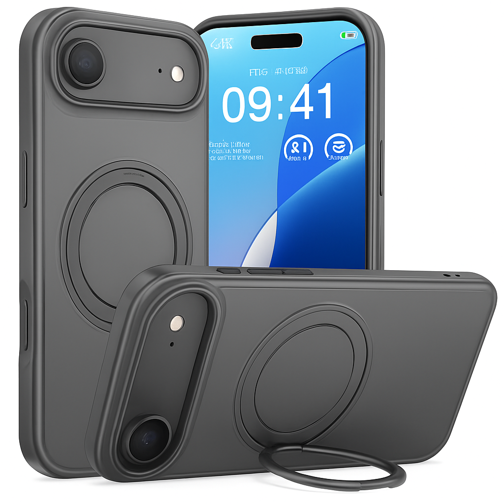 360 Degree Rotatable Ring Kickstand Case Grey - iPhone 17 Air