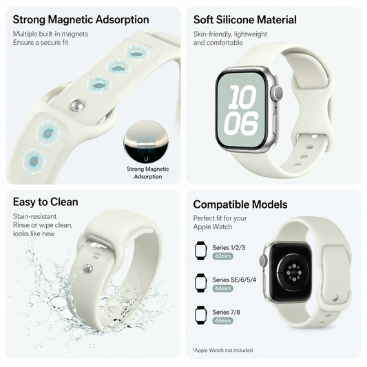 Apple Watch Silicone Black Nod Lavender 42/44/45/49mm