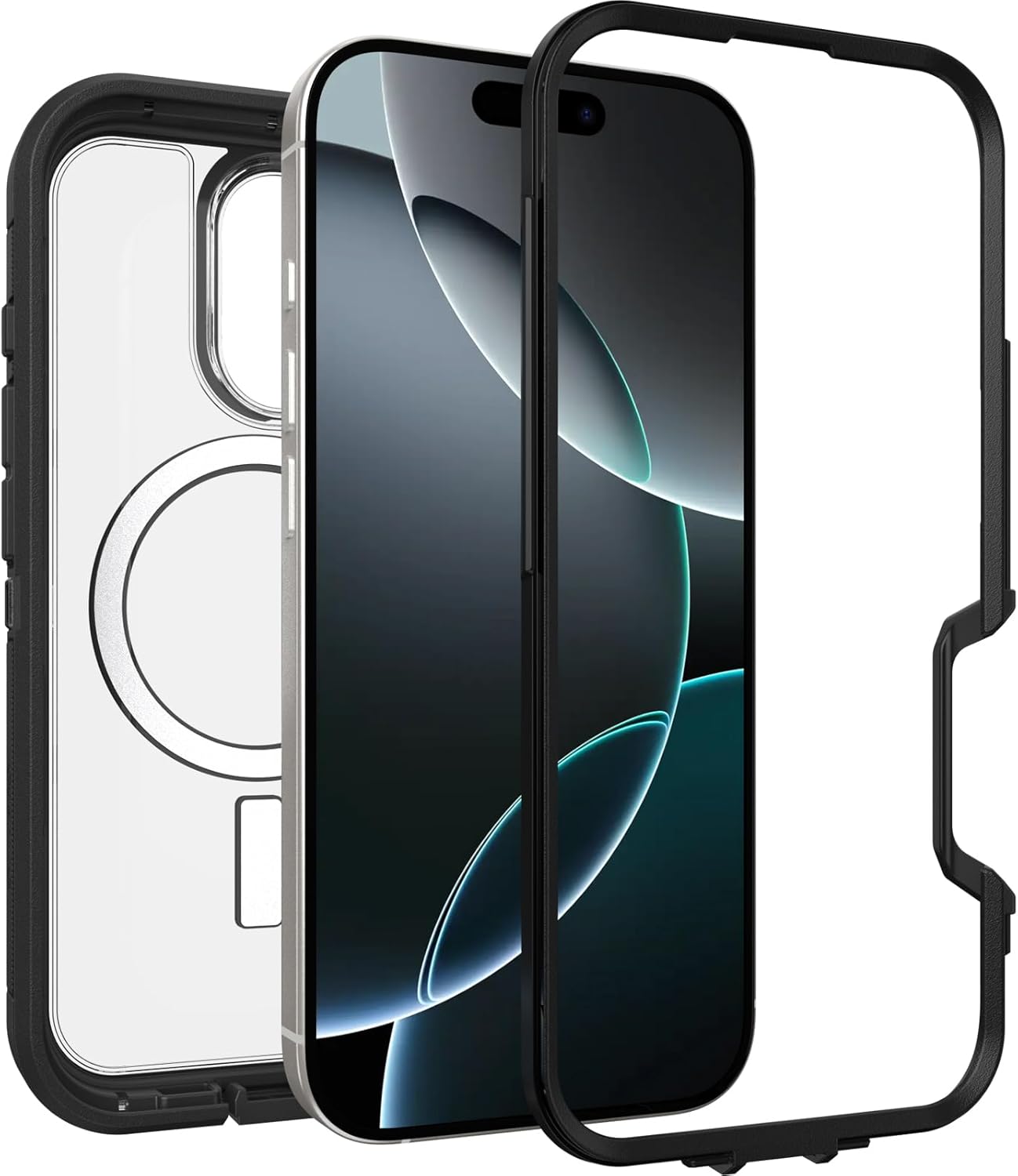 Eclipse Shield MagSafe Case for iPhone - Black-Clear