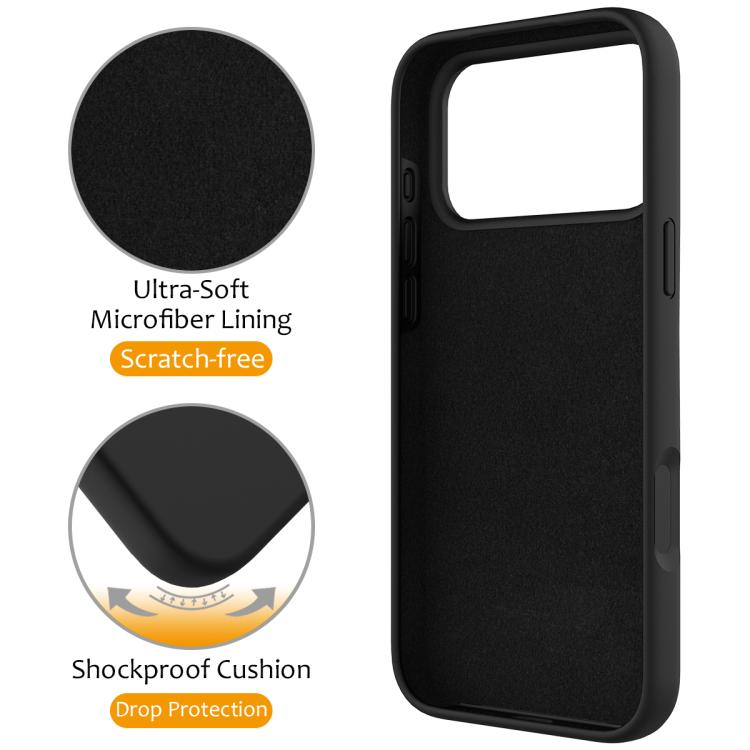 iPhone 17 series Magsafe Invisible Silicone Stand Case - Black
