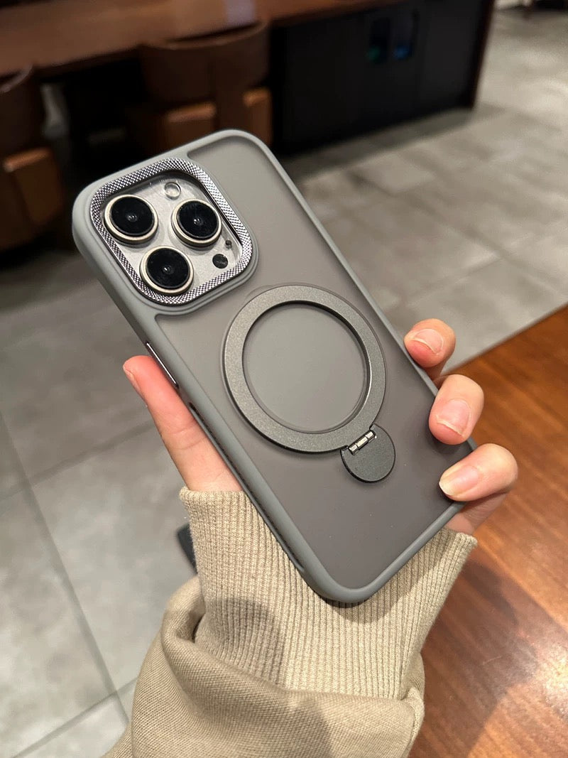 360° Rotatable Invisible Stand Case for iPhone – Grey