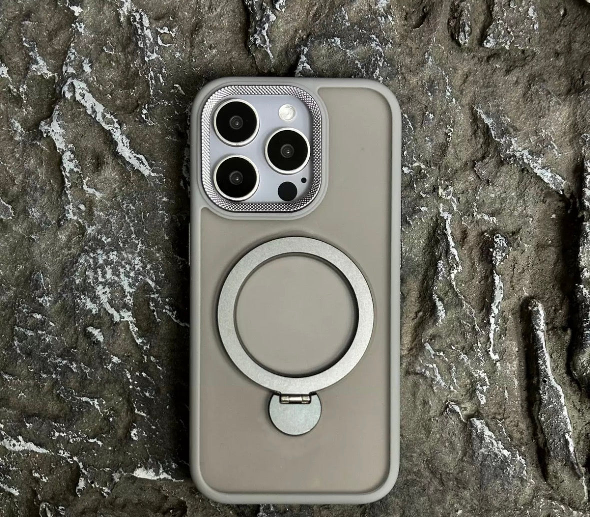 360° Rotatable Invisible Stand Case for iPhone – Grey