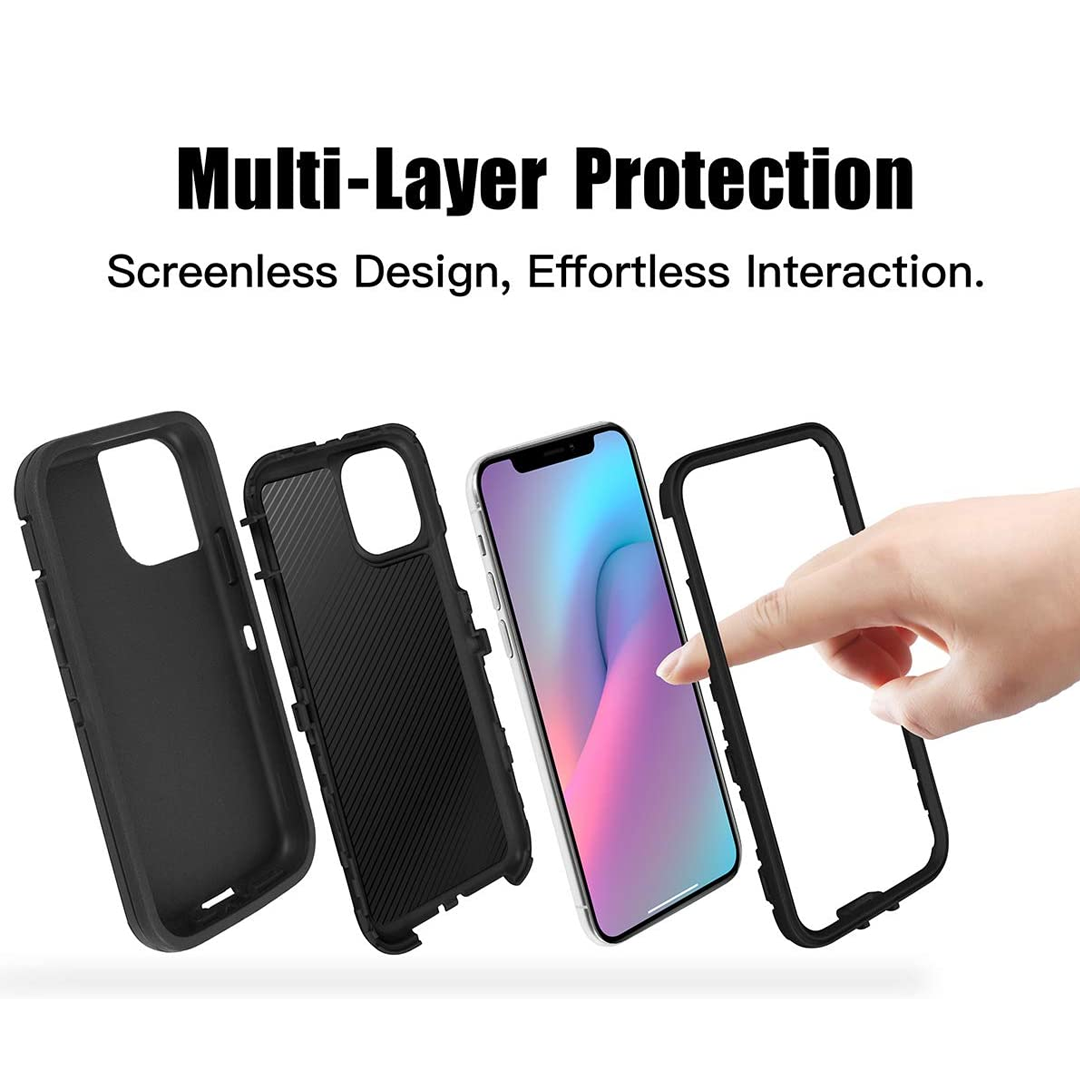 Triple Layered Guard Series iPhone 17 – Ultra Protective, Shockproof, Scratch-Resistant Phone Cover (Black)