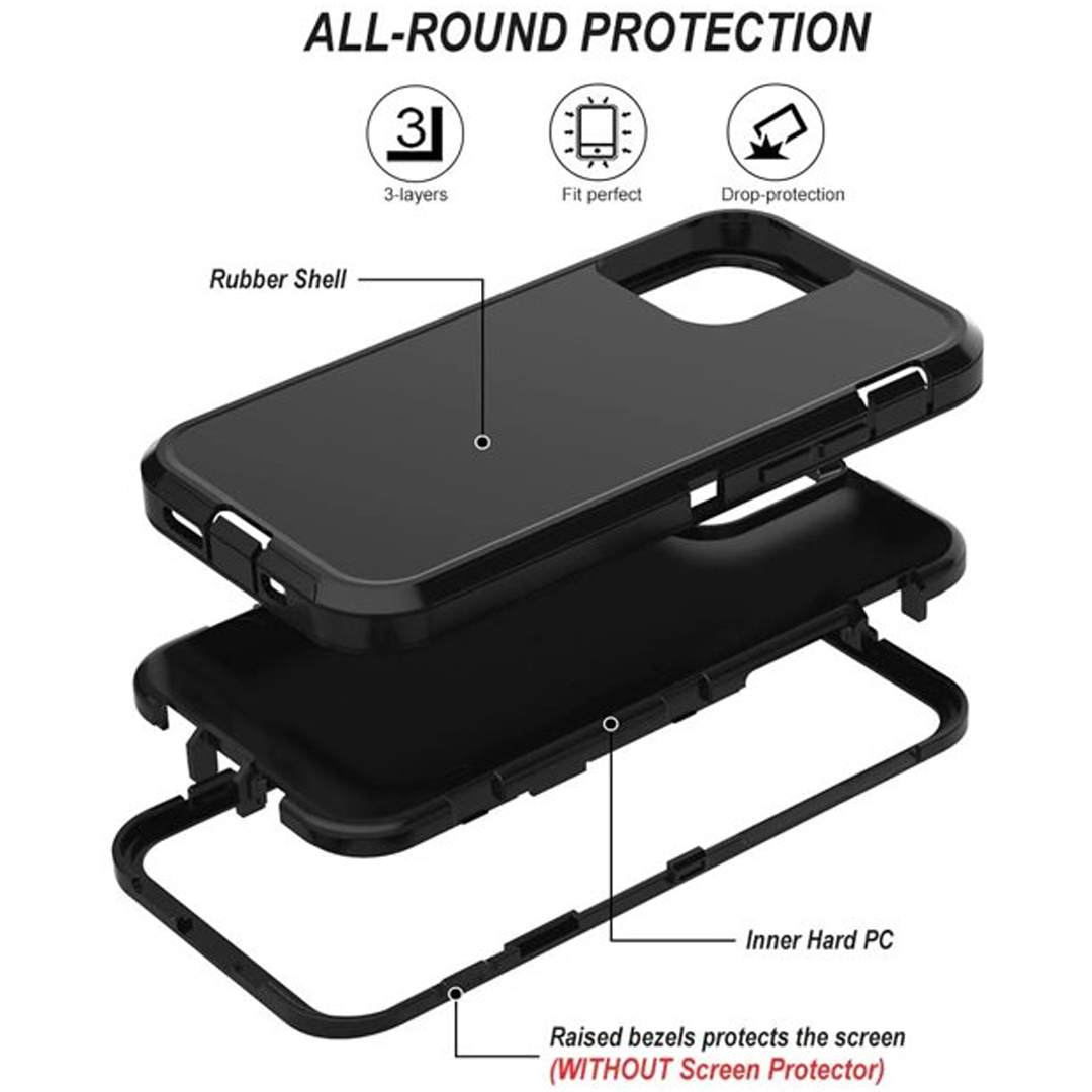 Triple Layered Guard Series iPhone 17 – Ultra Protective, Shockproof, Scratch-Resistant Phone Cover (Black)