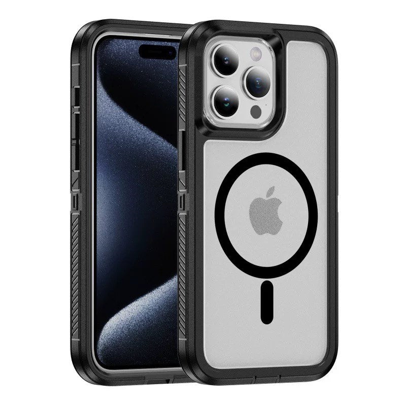 Eclipse Shield MagSafe Case for iPhone - Black-Clear
