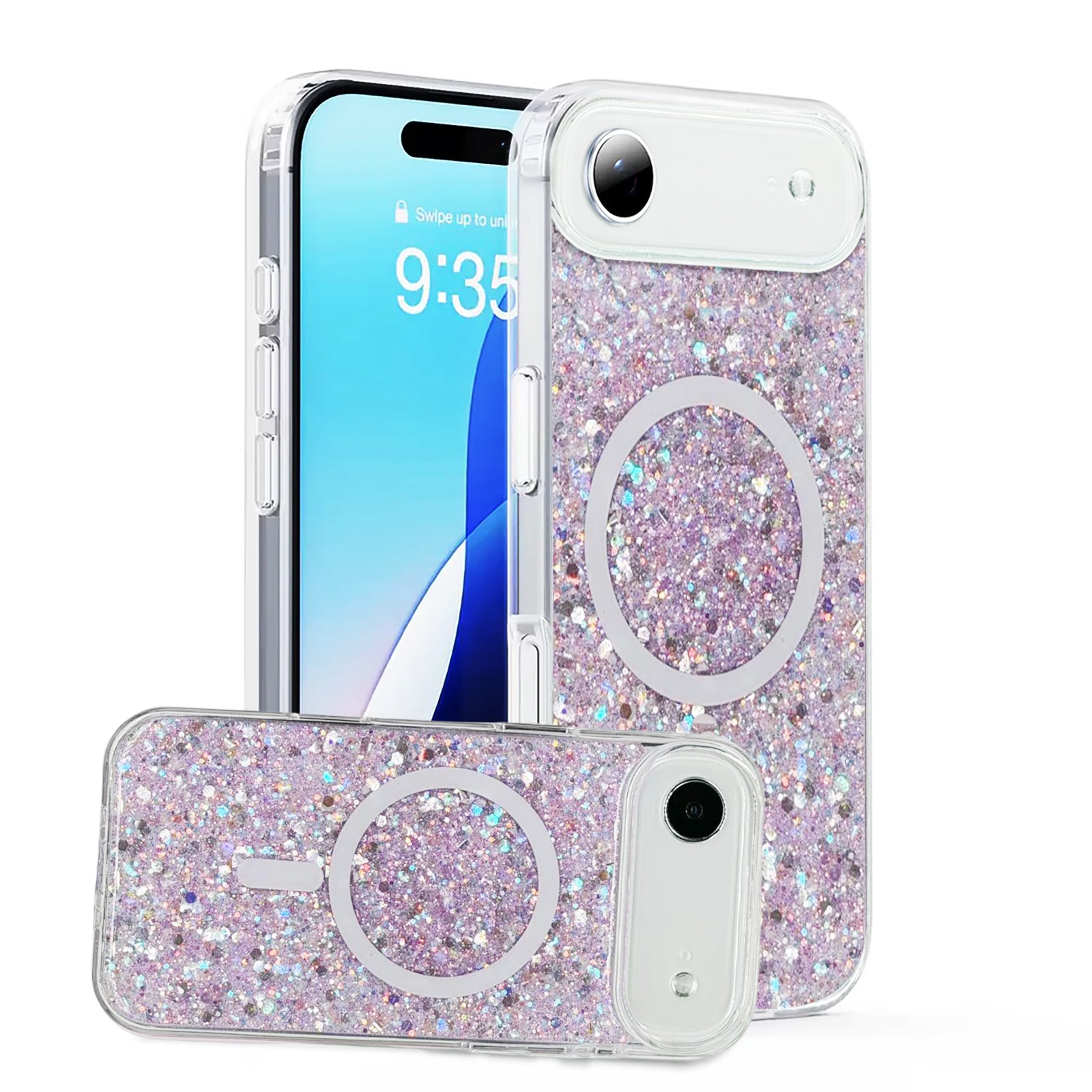 Nebula iPhone 17 Air Magic Glitter Case Purple Silver