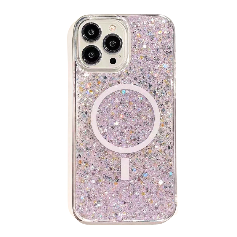 Nebula Magic Glitter iPhone MagSafe Case - Purple Silver