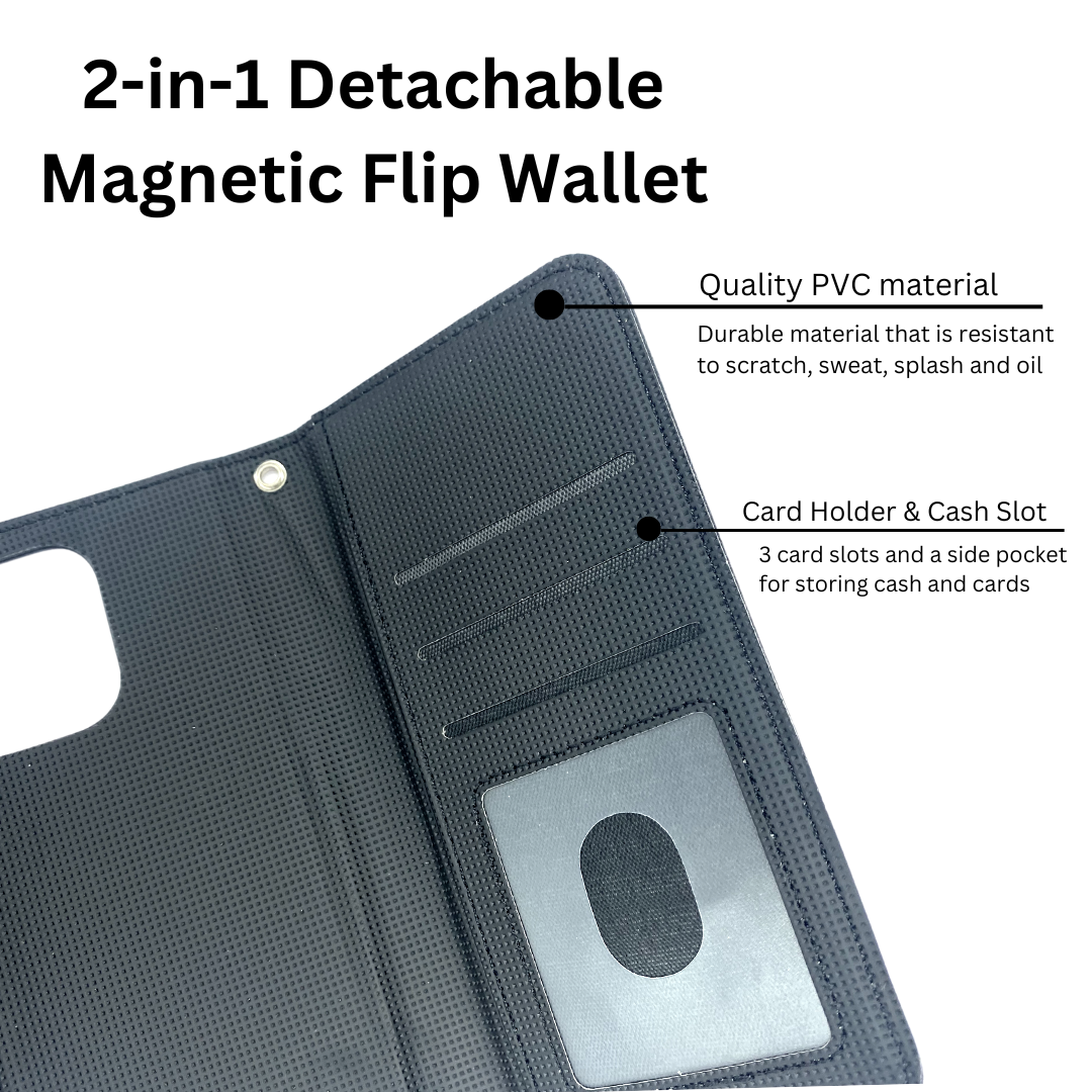 Magnetic Detachable Wallet Case Black - iPhone Cases