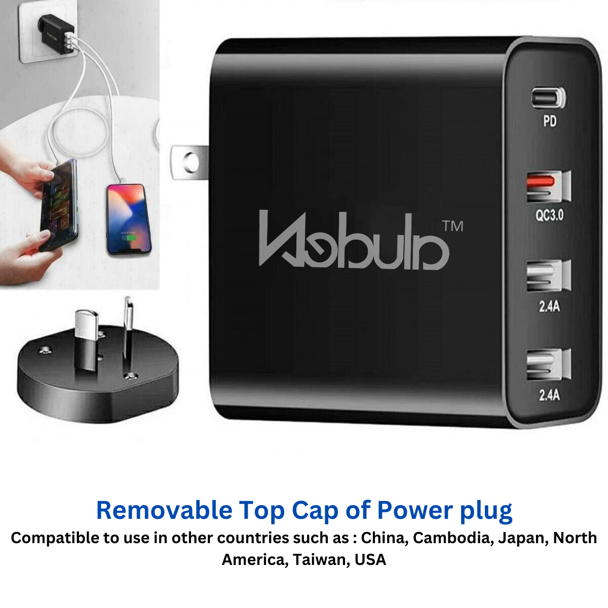 Nebula 48W 3USBA+C Wall Charger – Fast, Safe, and Versatile Charging for All Your Devices