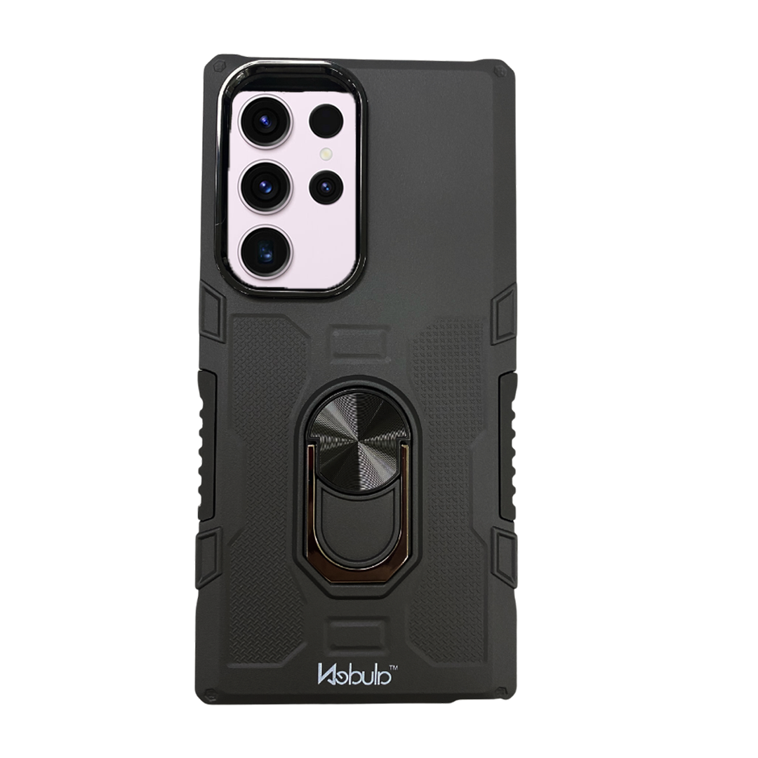 Nebula Military Phone Case with Magnetic Phone Ring Black -Samsung Cases
