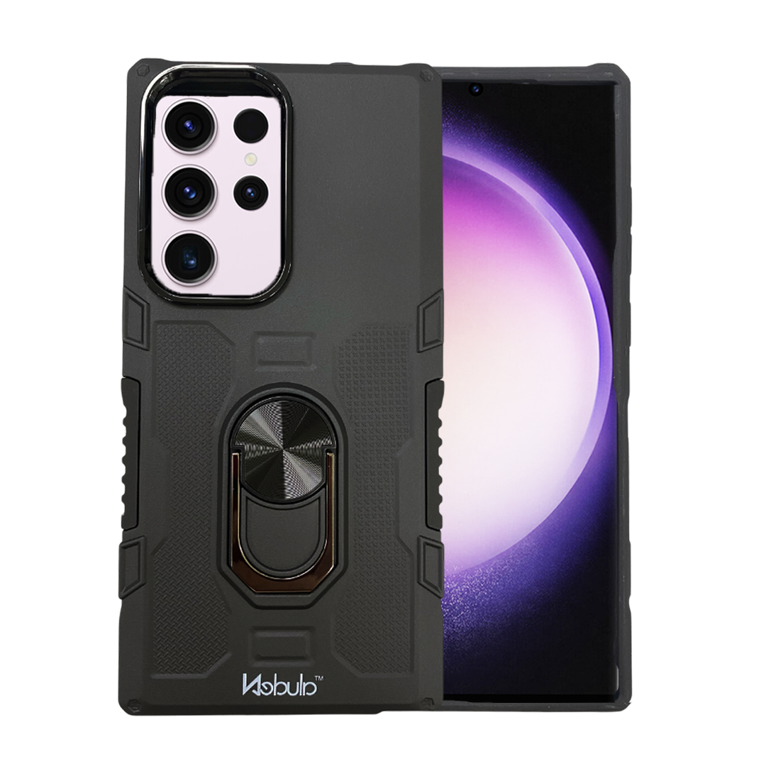 Nebula Military Phone Case with Magnetic Phone Ring Black -Samsung Cases