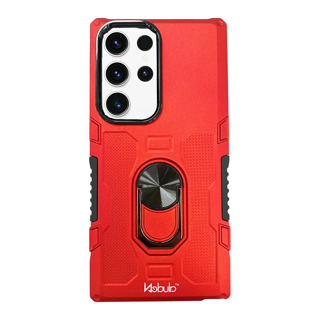 Nebula Military Phone Case with Magnetic Phone Ring Red - Samsung Cases