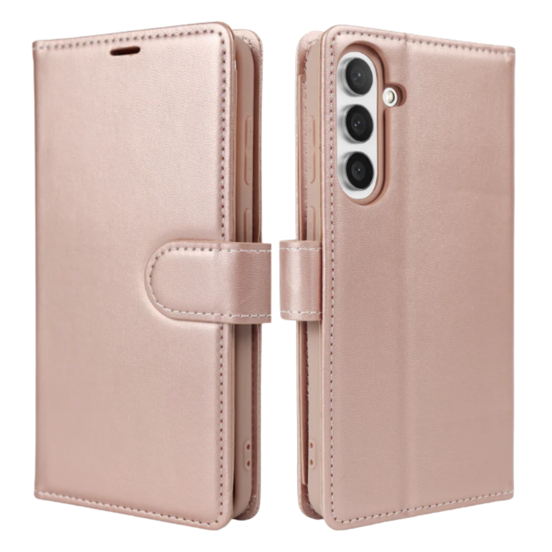 Samsung Galaxy S24/S25 Nebula Flip Leather Wallet Case Rose Gold