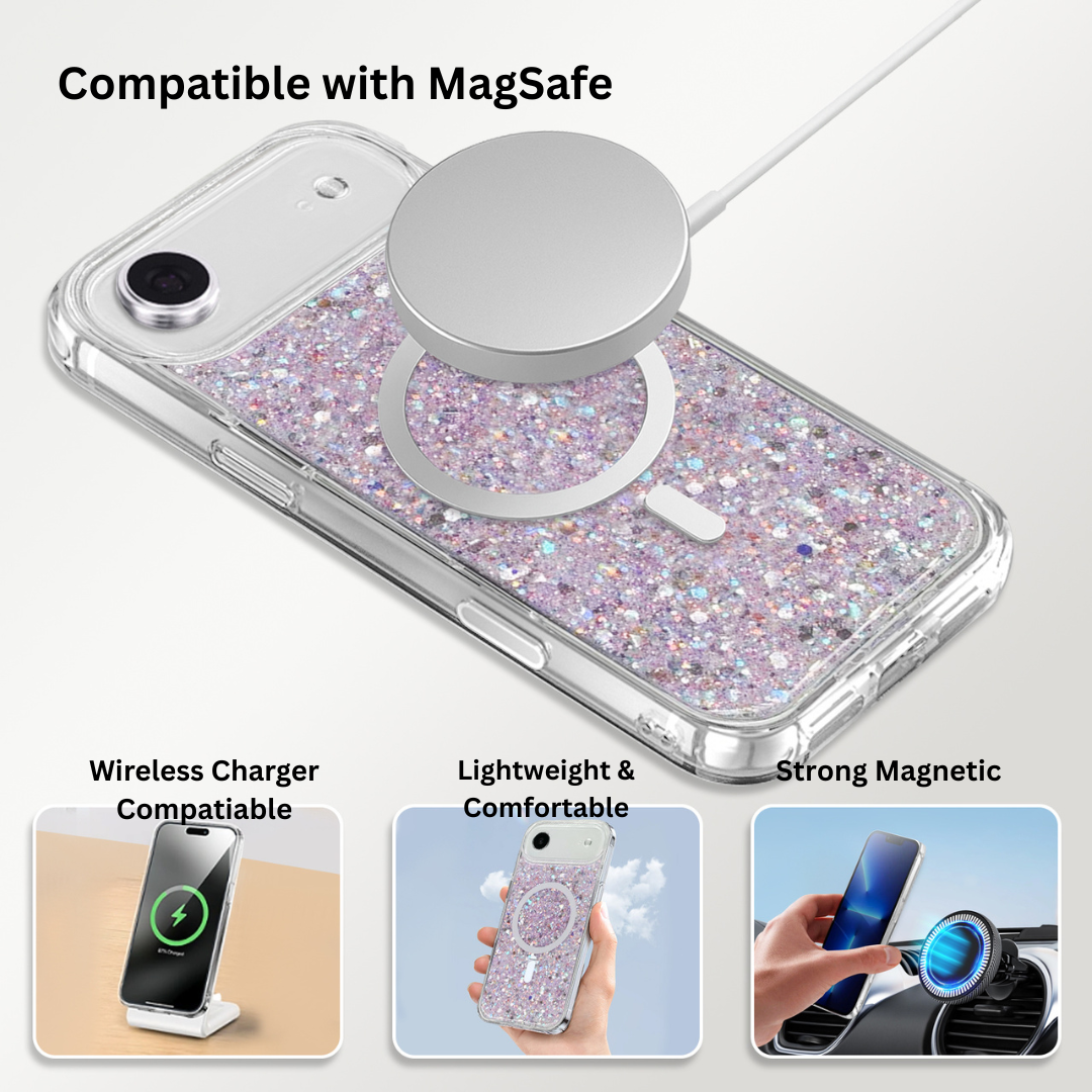 Nebula iPhone 17 Air Magic Glitter Case Purple Silver